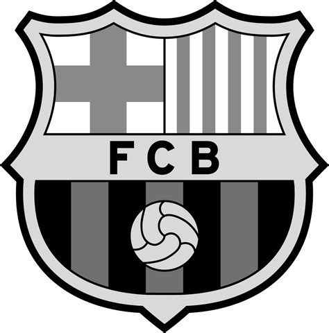 fc barcelona logo black and white